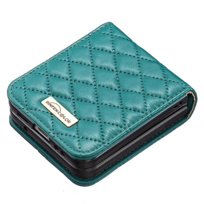 BINFEN COLOR - BINFEN COLOR Galaxy Z Flip 4 Skal Rhombus - Grön