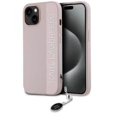KARL LAGERFELD - Karl Lagerfeld Mobilskal till iPhone 15 MagSafe Saffiano Rhinestones - Rosa