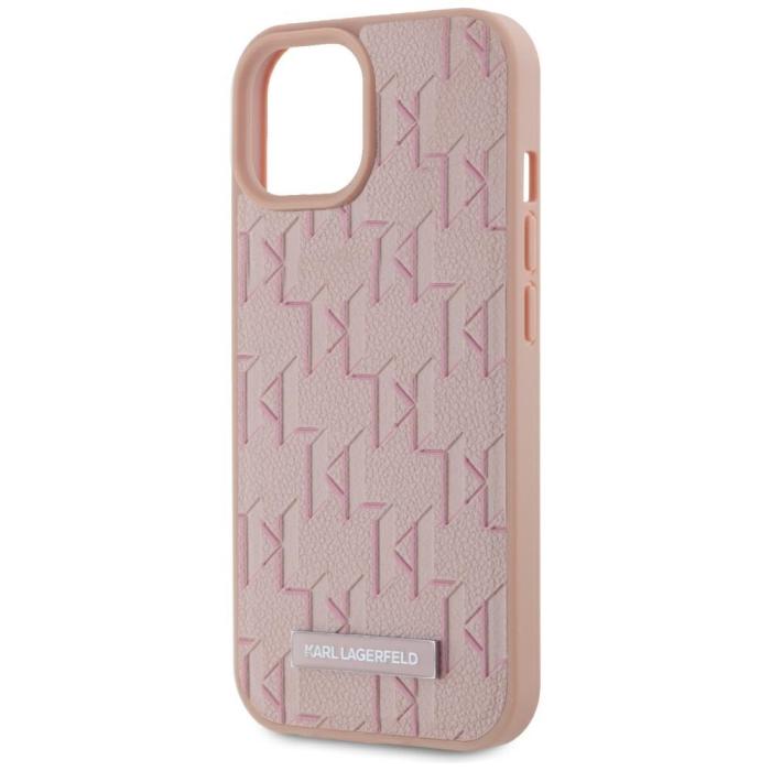 KARL LAGERFELD - Karl Lagerfeld Mobilskal till iPhone 15 MagSafe Mongram Logo - Rosa