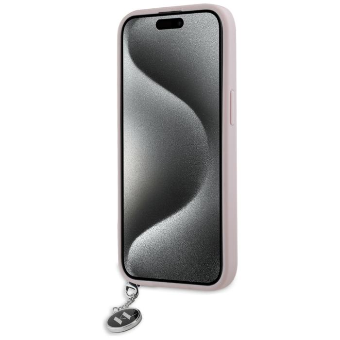 KARL LAGERFELD - Karl Lagerfeld Mobilskal till iPhone 15 MagSafe Saffiano Rhinestones - Rosa