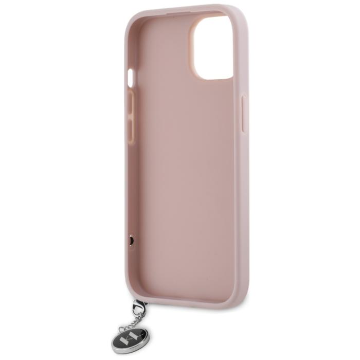 KARL LAGERFELD - Karl Lagerfeld Mobilskal till iPhone 15 MagSafe Saffiano Rhinestones - Rosa