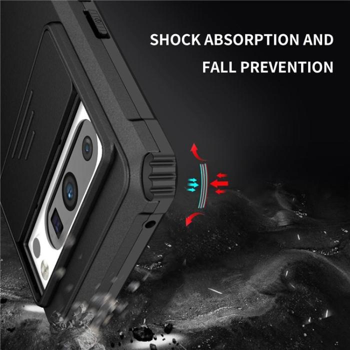 A-One Brand - Google Pixel 8 Pro Mobilskal Slide Kamera Kickstand - Svart