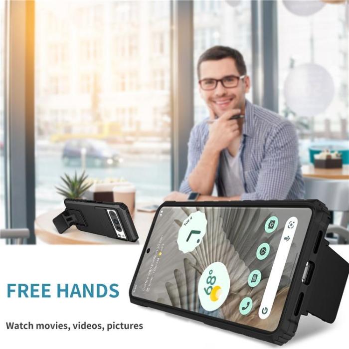 A-One Brand - Google Pixel 8 Pro Mobilskal Slide Kamera Kickstand - Svart