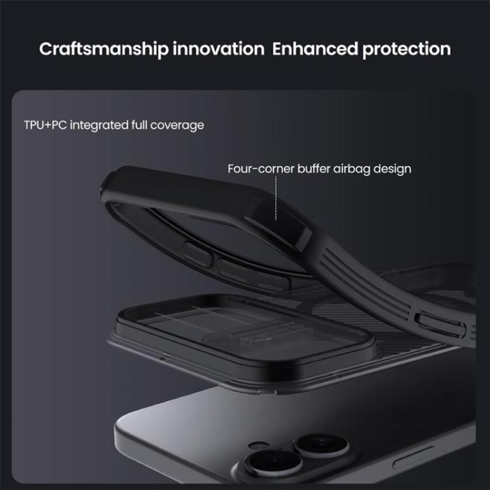 Nillkin - NILLKIN iPhone 17 Mobilskal MagSafe Med Kamera Slider - Svart