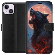 iSecrets - Plånboksfodral till Apple iPhone 15 med Ylande varg