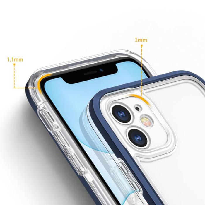 OEM - iPhone 12 Skal Clear 3in1 - Blå