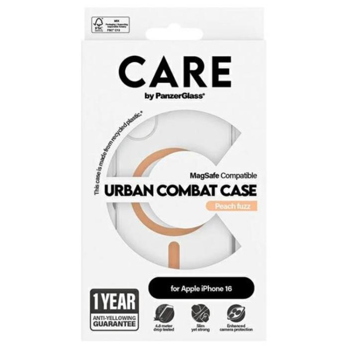 PanzerGlass - CARE By PanzerGlass iPhone 16 Mobilskal MagSafe - Peachy