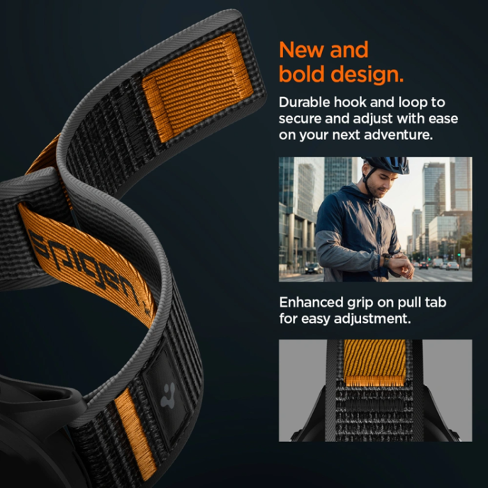 Spigen - Spigen Armband För Garmin Quick Release 22mm Active Athlex Air - Svart/Orange