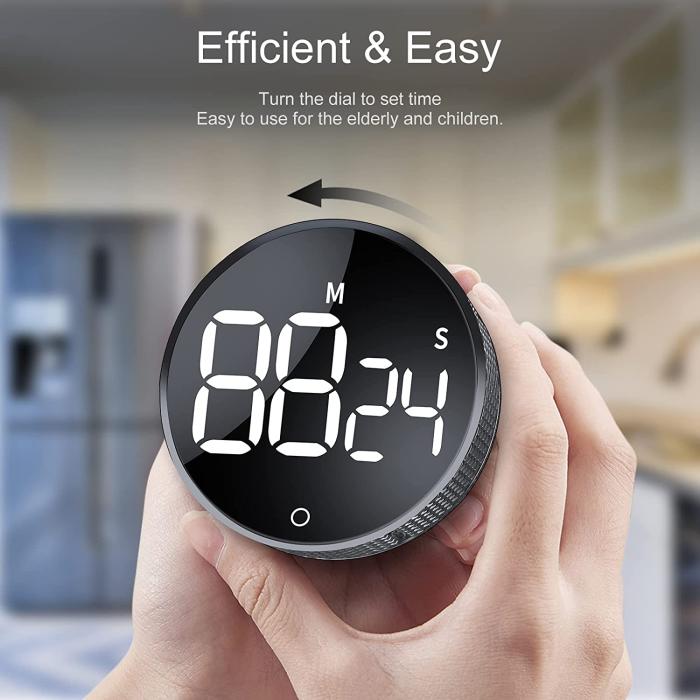 OEM - Roterande Digital Timer - LED Display - Silver