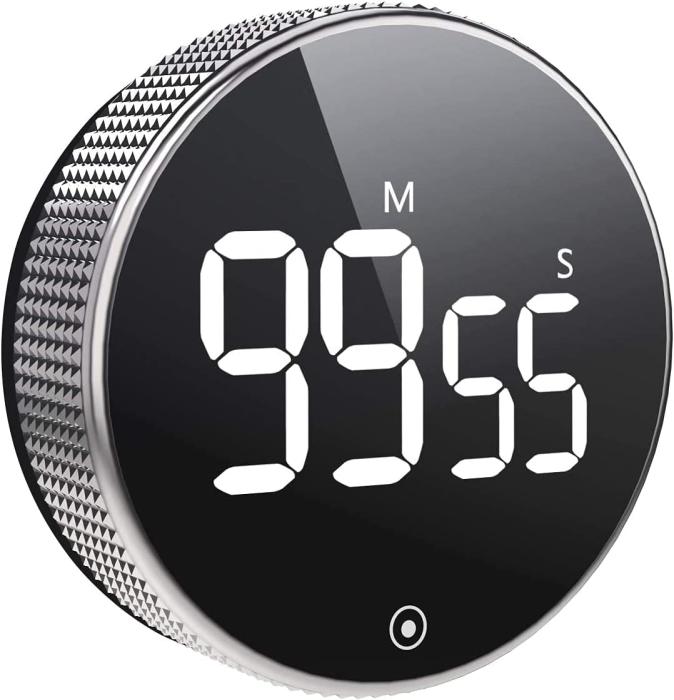 OEM - Roterande Digital Timer - LED Display - Silver
