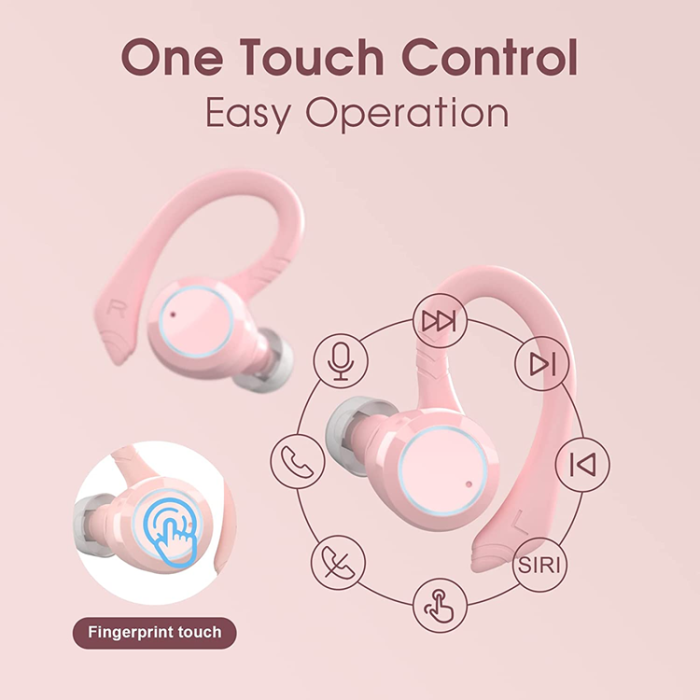 Boom of Sweden - BOOM Ear-Hook Hörlurar Bluetooth TWS IPX7 Trådlös - Rosa