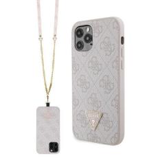 Guess - Guess iPhone 12/12 Pro Mobilskal Crossbody Metall Logo - Rosa