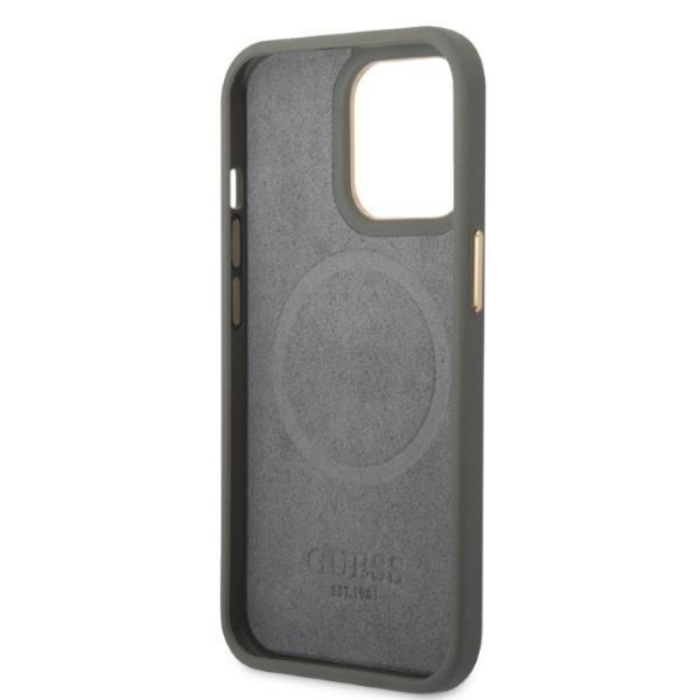 Guess - Guess iPhone 13 Pro Max Skal MagSafe Peony Logo Plate Collection