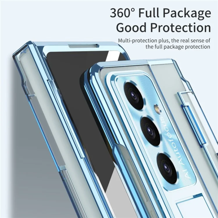 A-One Brand - Galaxy Z Fold7 Mobilskal Kickstand med Skärmskydd - Blå