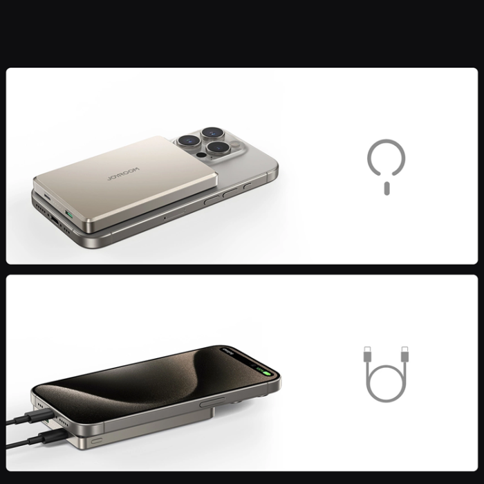 Joyroom - Joyroom Magnetisk Trådlös Powerbank 10000 mAh USB-C - Titanium