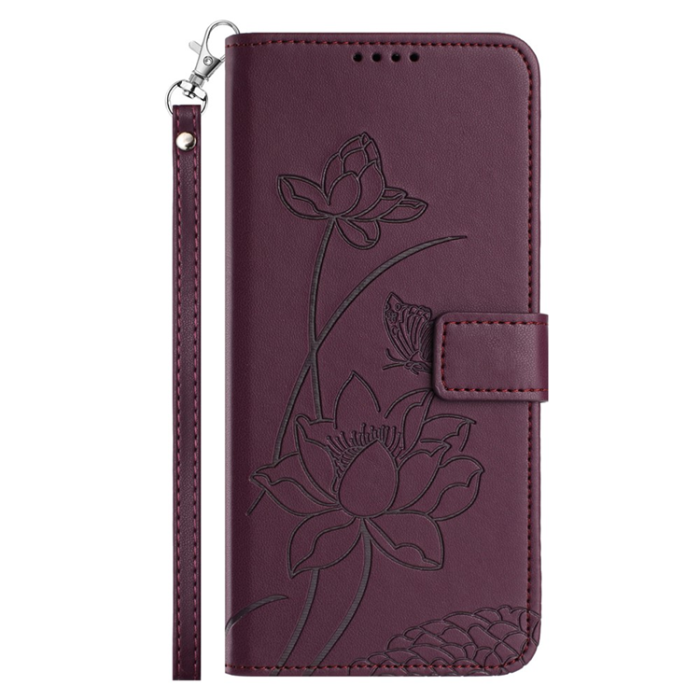 A-One Brand - Sony Xperia 10 VII Plånboksfodral Lotus Imprint - Vinröd