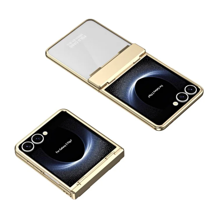 A-One Brand - Galaxy Z Flip 7 Mobilskal Electroplating med skärmskydd - Guld