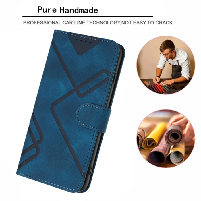 A-One Brand - iPhone 17 Pro Max Plånboksfodral Line - Blå