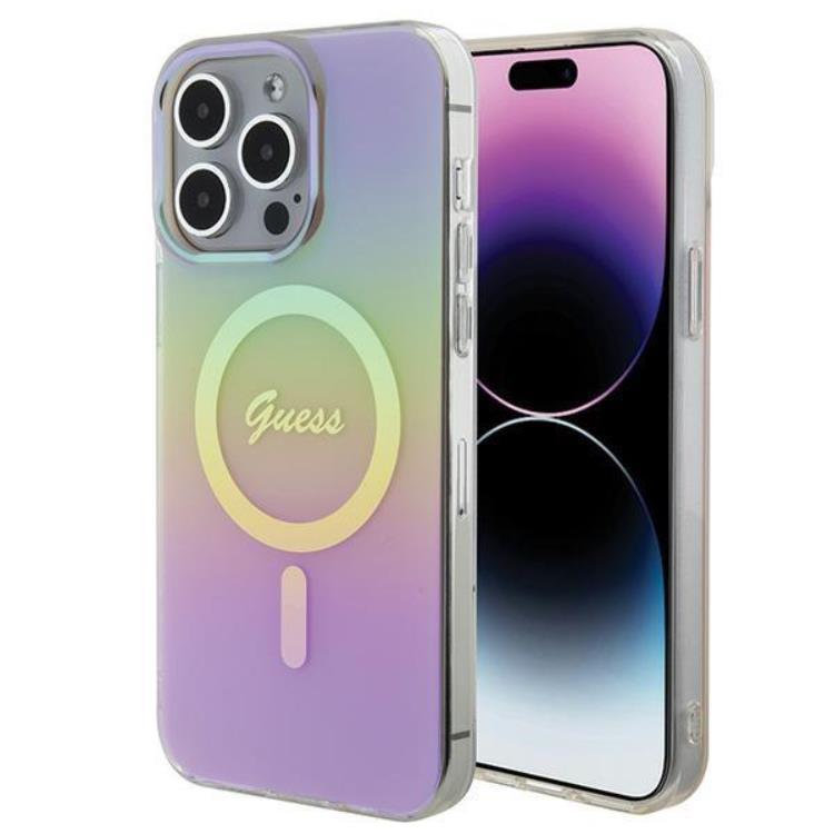 Guess iPhone 15 Pro Mobilskal Magsafe IML Iridescent - Rosa | 2353 | AlltMobil