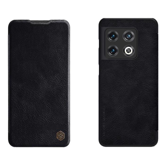UTGATT1 - Nillkin OnePlus 10 Pro Plånboksfodral Qin Läder Holster - Svart