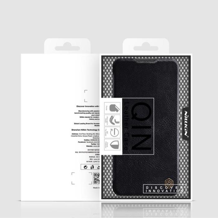 UTGATT1 - Nillkin OnePlus 10 Pro Plånboksfodral Qin Läder Holster - Svart