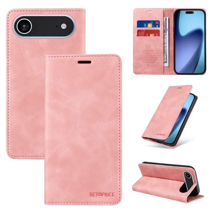 BETOPNICE - Betopnice iPhone 17 Air Plånboksfodral Magnetic RFID Blocking - Rosa