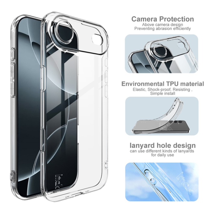 Imak - IMAK iPhone 17 Air Mobilskal Shockproof TPU UX-5 - Clear