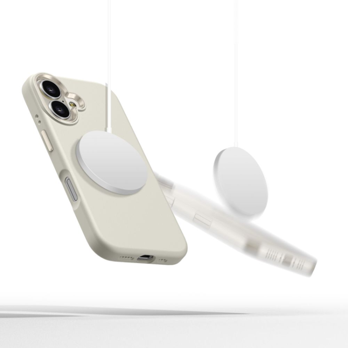 Tech-Protect - Tech-Protect iPhone 16 Mobilskal Magsafe Pure Silikon - Cosmic Latte