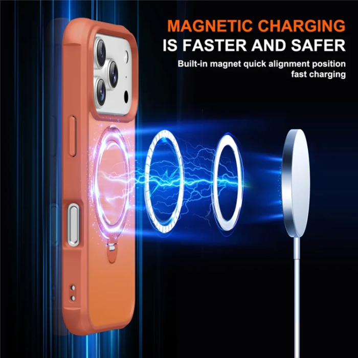 A-One Brand - iPhone 17 Pro Max Mobilskal MagSafe Kickstand TPU + PC - Orange