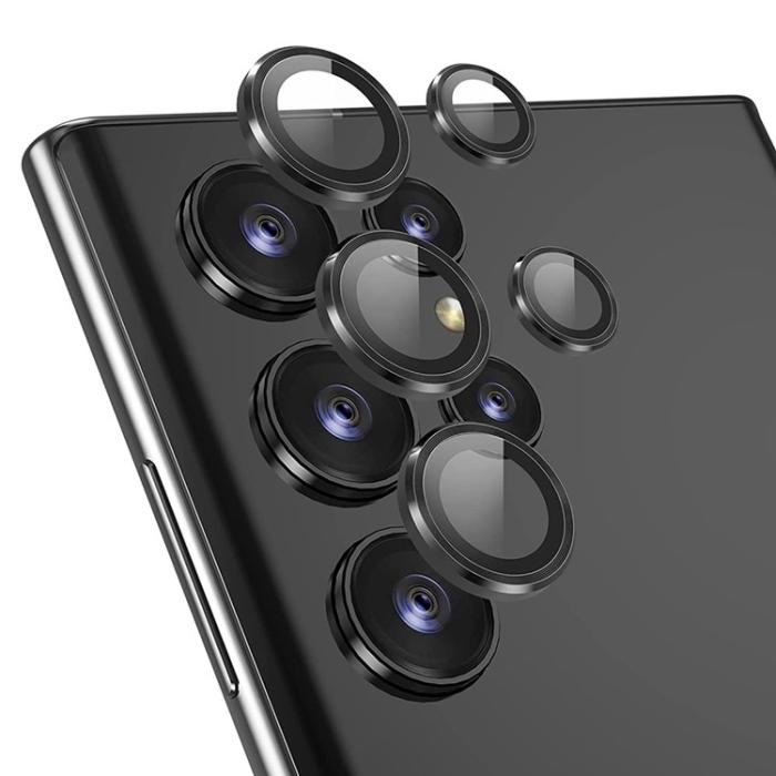 ENKAY - ENKAY Galaxy S23 Ultra Kameralinsskydd i Härdat glas - Svart