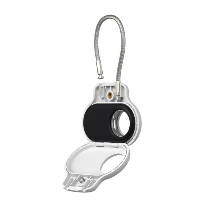 OEM - Galaxy SmartTag 1/2 Skal Silikon med Ståltråd Spårningsenhet Tillbehör - Vit