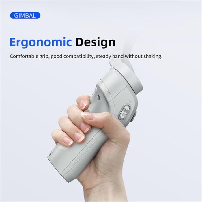 OEM - Handhållen Gimbalstabilisator Anti-shake 3-Axlig med Fyllnadsljus M01