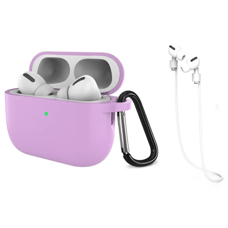 Airpods Pro 3 Mobilskal Silikon med Anti-förlorad Rem (Ljuslila) | 2353 | AlltMobil