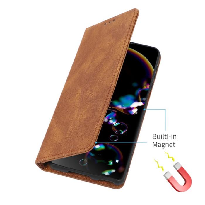 OEM - Plånboksfodral för Samsung Galaxy S26 Magnetiskt Konstläder - Brun