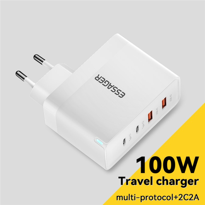 ESSAGER - ESSAGER Väggladdare 100W 2x USB-C - 2x USB-A ES-CD37 EU Vit