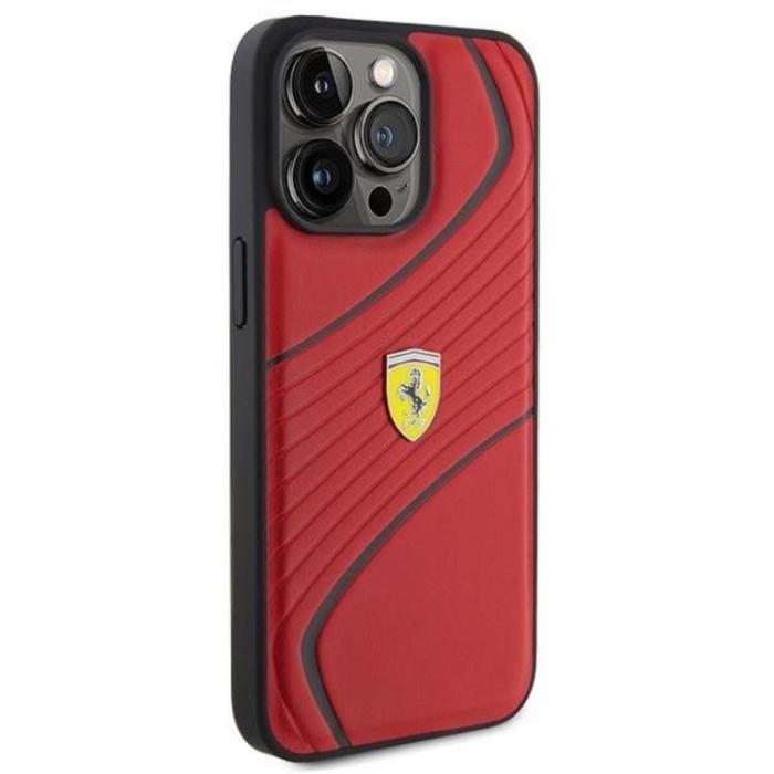 Ferrari - Ferrari iPhone 15 Pro Max Mobilskal Twist Metal Logo - Röd