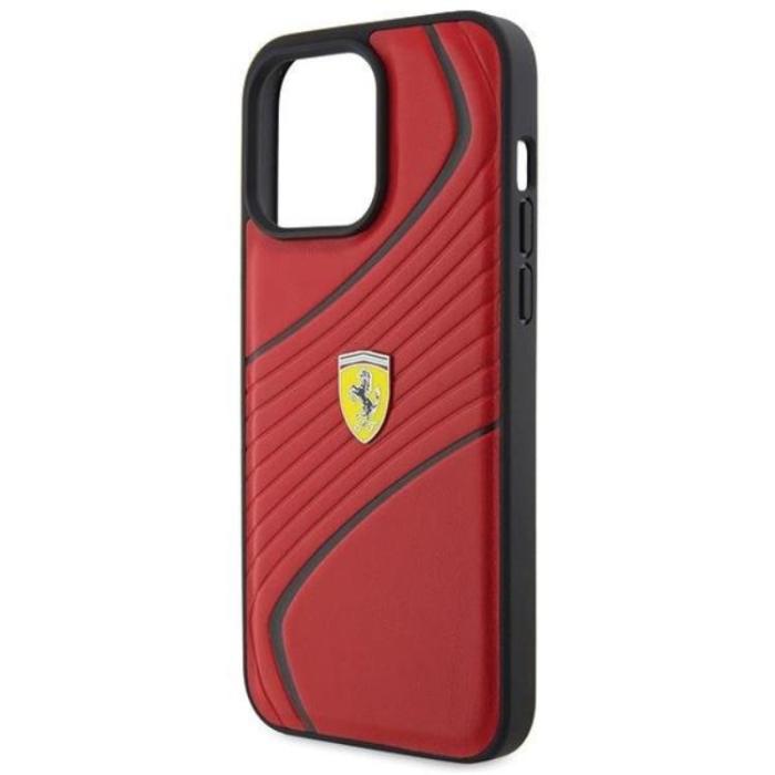 Ferrari - Ferrari iPhone 15 Pro Max Mobilskal Twist Metal Logo - Röd