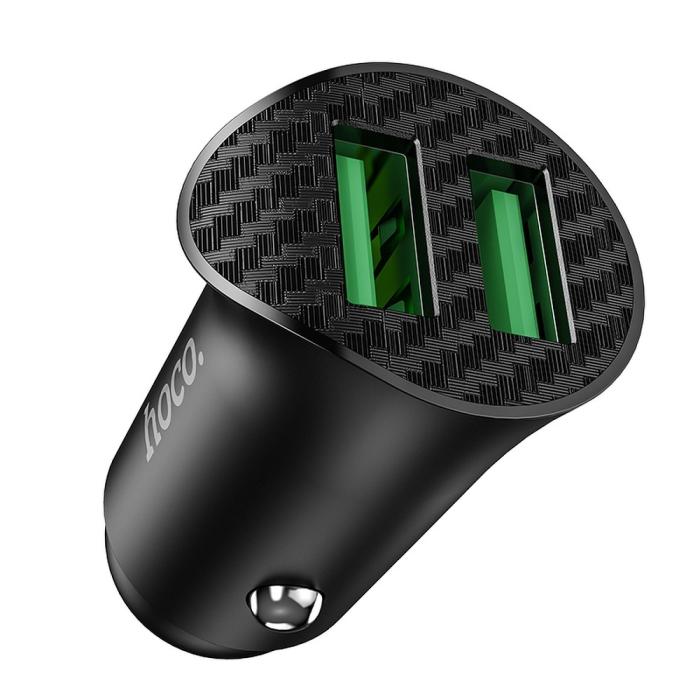 UTGATT1 - HOCO Billaddare 2 x USB QC3.0 18W Farsighted Z39 Svart