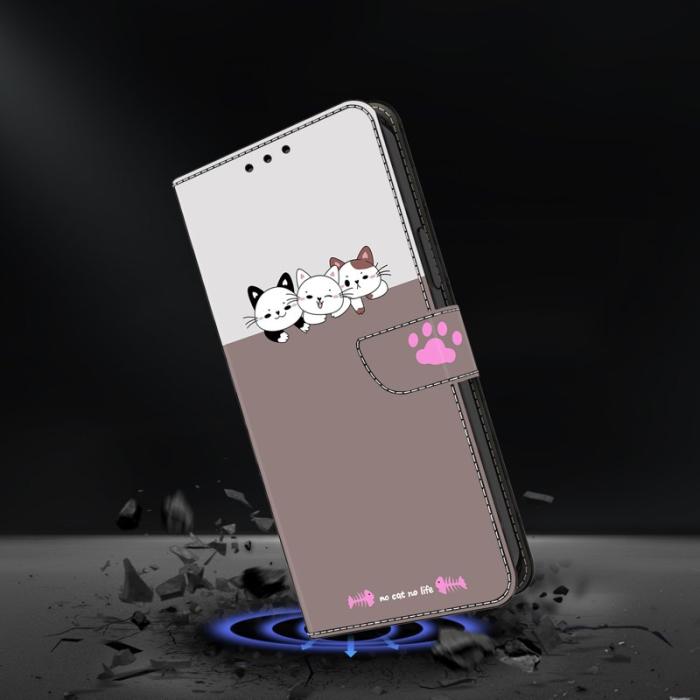 OEM - Samsung Galaxy S26 Plånboksfodral Fällbart Ställ Konstläder Mönster - Katter