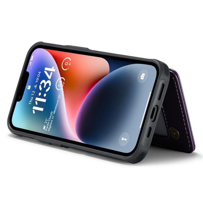 Caseme - CASEME C22 iPhone 14 Plus Fodral KonstLäder RFID-Skydd- Lila