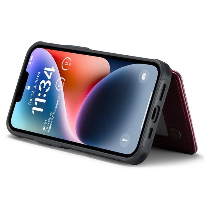 Caseme - CASEME C22 iPhone 14 Plus Fodral Konstläder med RFID, Röd