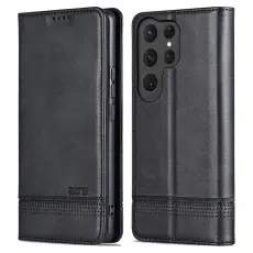 AZNS - AZNS Samsung Galaxy S25 Ultra Pl&aring;nboksfodral Konstl&auml;der - Svart