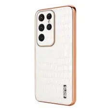 AZNS - AZNS Samsung Galaxy S25 Ultra Fodral KonstL&auml;der - Vit