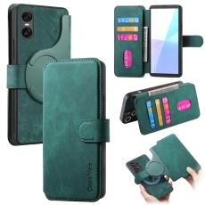 CASENEO - CASENEO Sony Xperia 10 VI Magnetiskt Pl&aring;nboksfodral Konstl&auml;der - Gr&ouml;n