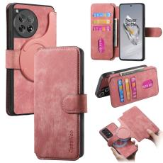 CASENEO - CASENEO OnePlus 12 5G Pl&aring;nboksfodral - Avtagbart Konstl&auml;der- Rosa