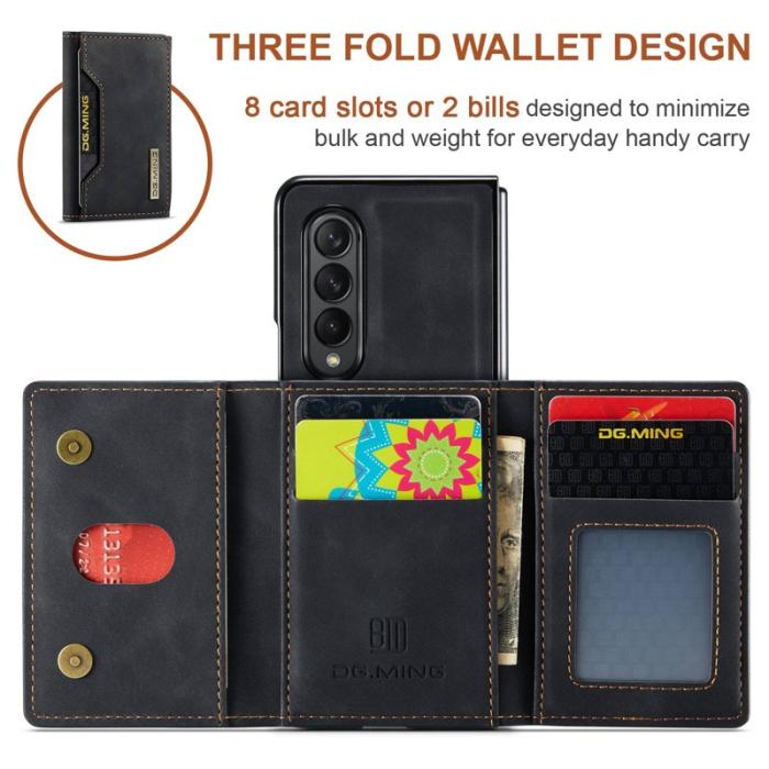 DG.MING - DG.MING Konstläder Plånboksfodral för Samsung Galaxy Z Fold3 5G - Svart