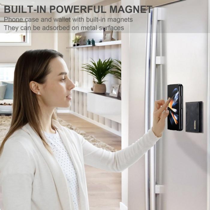 DG.MING - DG.MING Konstläder Plånboksfodral för Samsung Galaxy Z Fold3 5G - Svart