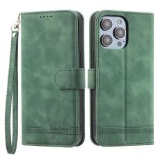 DIERFENG - DIERFENG DF-03 iPhone 14 Pro Max Pl&aring;nboksfodral Konstl&auml;der - Gr&ouml;n