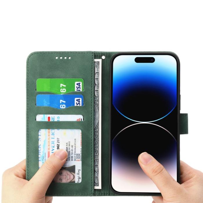 DIERFENG - DIERFENG DF-03 iPhone 14 Pro Max Plånboksfodral Konstläder - Grön