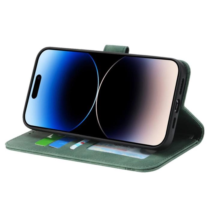 DIERFENG - DIERFENG DF-03 iPhone 14 Pro Max Plånboksfodral Konstläder - Grön